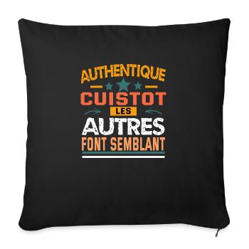 authentique cuistot - Housse de coussin décorative 45 x 45 cm - noir - Devant