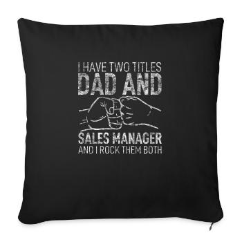 Papa Outfit Vater Spruch Sohn Lustig Tochter - Sofakissenbezug 45 x 45 cm - Schwarz - Vorne