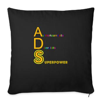 ADS - Sofakissenbezug 45 x 45 cm - Schwarz - Vorne