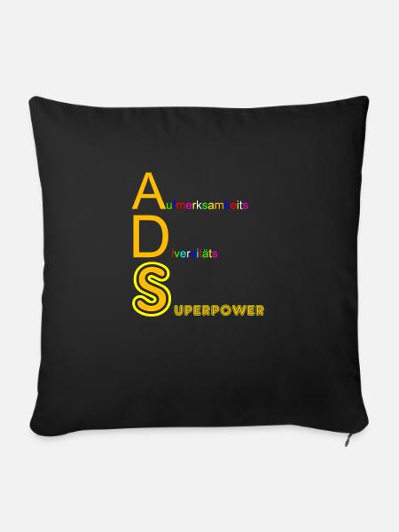 ADS - Sofakissenbezug 45 x 45 cm - Schwarz