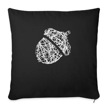 Hazelnut Nut Doodle Gift Idea - Sofa pillowcase 17,3'' x 17,3'' (45 x 45 cm) - black - Front