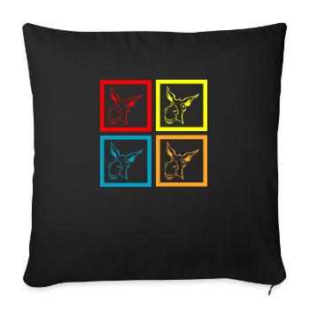 Donkey Esel - Sofa pillowcase 17,3'' x 17,3'' (45 x 45 cm) - black - Front