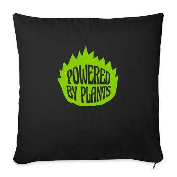 Powered by plants - Sofakissenbezug 45 x 45 cm - Schwarz - Vorne