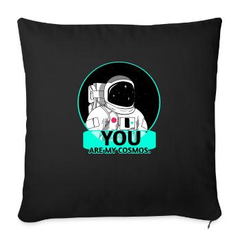 Cosmos - Astronaut - Sofa pillowcase 17,3'' x 17,3'' (45 x 45 cm) - black - Front