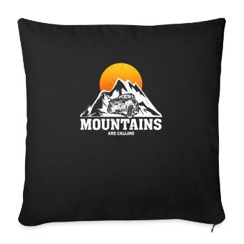 Mountains Are Calling - Sofa pillowcase 17,3'' x 17,3'' (45 x 45 cm) - black - Front