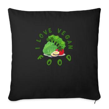 i love vegan food - Sofa pillowcase 17,3'' x 17,3'' (45 x 45 cm) - black - Front