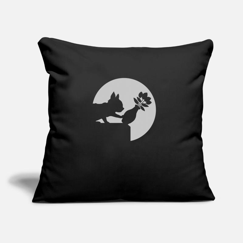 Chute de vase de fleur chat effronté Housse de coussin décorative 45 x 45 cm