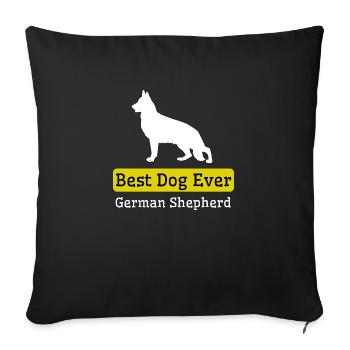 Meilleur chien de berger allemand - Housse de coussin décorative 45 x 45 cm - noir - Devant