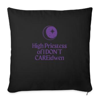 High Priestess of I DON T CAREidwen 1 - Sofakissenbezug 45 x 45 cm - Schwarz - Vorne