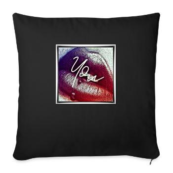 Kiss you - Sofa pillowcase 17,3'' x 17,3'' (45 x 45 cm) - black - Front