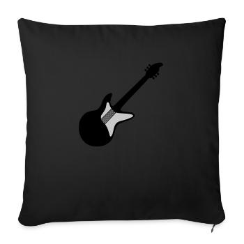 Guitare électrique Guitariste Jouer guitare - Housse de coussin décorative 45 x 45 cm - noir - Devant