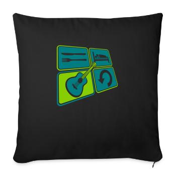 Play rock guitar daily - Sofa pillowcase 17,3'' x 17,3'' (45 x 45 cm) - black - Front