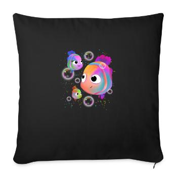 Colorful Fishes - Sofa pillowcase 17,3'' x 17,3'' (45 x 45 cm) - black - Front