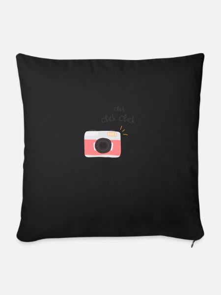 Klicken Sie auf Klicken Sie auf Klicken Sie - Sofakissenbezug 45 x 45 cm - Schwarz