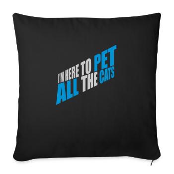 Animaux de compagnie tous les chats - Housse de coussin décorative 45 x 45 cm - noir - Devant