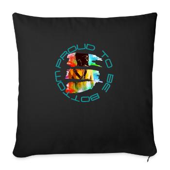Fier d’être en bas - Housse de coussin décorative 45 x 45 cm - noir - Devant