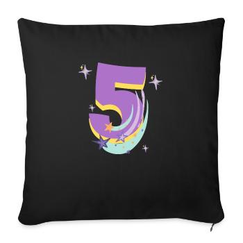 5th Anniversary (5-year gift) - Sofa pillowcase 17,3'' x 17,3'' (45 x 45 cm) - black - Front