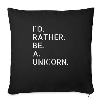 présenter l’idée humour licornes citation géniale dabbing - Housse de coussin décorative 45 x 45 cm - noir - Devant