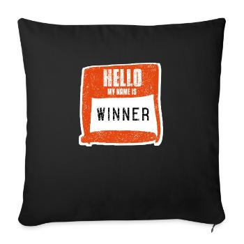Winner - Winner - Sofa pillowcase 17,3'' x 17,3'' (45 x 45 cm) - black - Front