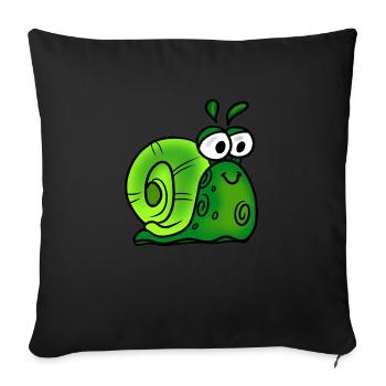 Fröhliche Schnecke - Sofakissenbezug 45 x 45 cm - Schwarz - Vorne