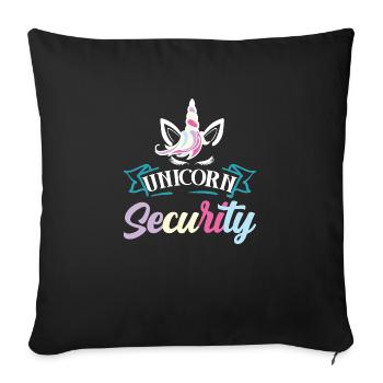 Unicorn security dad mom daughter adult costume ha - Housse de coussin décorative 45 x 45 cm - noir - Devant