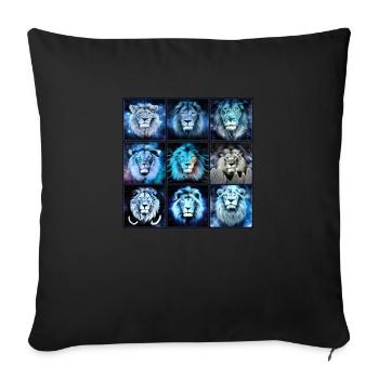 BLUE LION Collage - Sofa pillowcase 17,3'' x 17,3'' (45 x 45 cm) - black - Front