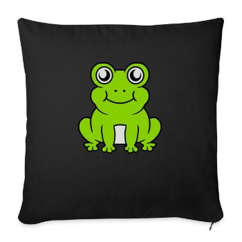 Small seated sweet frog - Sofa pillowcase 17,3'' x 17,3'' (45 x 45 cm) - black - Front