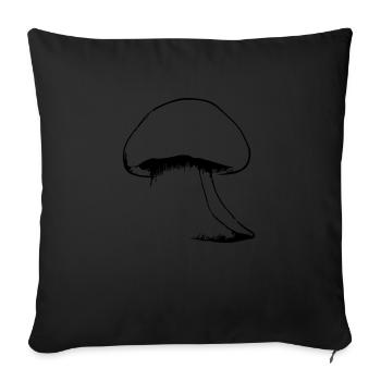 Mushroom Mushrooms Poisonous Mycology Earthy Vector 5 - Sofa pillowcase 17,3'' x 17,3'' (45 x 45 cm) - black - Front