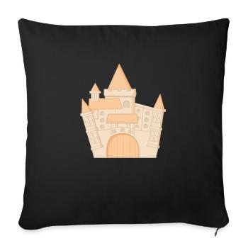 Princess Castle - Sofa pillowcase 17,3'' x 17,3'' (45 x 45 cm) - black - Front