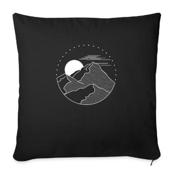 Geometric shape line mountains - Sofa pillowcase 17,3'' x 17,3'' (45 x 45 cm) - black - Front