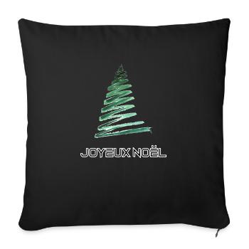 Merry Christmas , Frohe Weihnachte , Joyeux Noel - Sofa pillowcase 17,3'' x 17,3'' (45 x 45 cm) - black - Front
