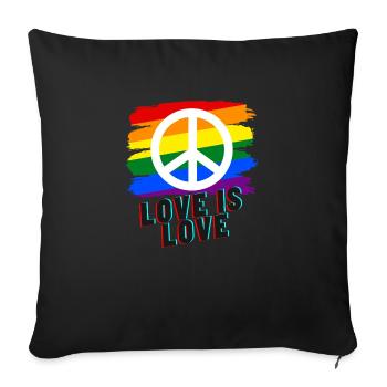 Love is love - Sofakissenbezug 45 x 45 cm - Schwarz - Vorne