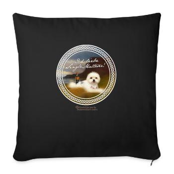 Whisky Saying Single Maltese - Sofa pillowcase 17,3'' x 17,3'' (45 x 45 cm) - black - Front