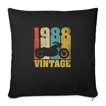 1988 Jahrgang Geburtstag Biker Motorrad Geschenk - Sofakissenbezug 45 x 45 cm - Schwarz - Vorne