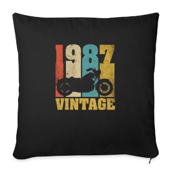 1987 Jahrgang Geburtstag Biker Motorrad Geschenk - Sofakissenbezug 45 x 45 cm - Schwarz - Vorne