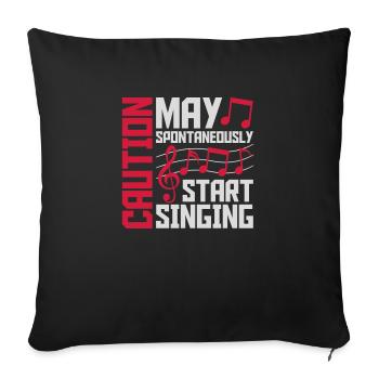 may spontaneously start singing - Sofa pillowcase 17,3'' x 17,3'' (45 x 45 cm) - black - Front