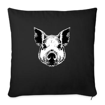 pig sweet pigs pigs animal animals 16 - Sofa pillowcase 17,3'' x 17,3'' (45 x 45 cm) - black - Front