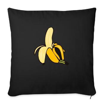 banane 11 A - Housse de coussin décorative 45 x 45 cm - noir - Devant
