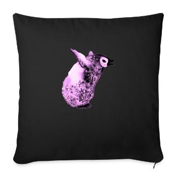 Bébé pingouin rose pleurant - Housse de coussin décorative 45 x 45 cm - noir - Devant