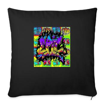 graffiti,rap,spray,skate,street,pop,art,nyc,usa, - Sofa pillowcase 17,3'' x 17,3'' (45 x 45 cm) - black - Front