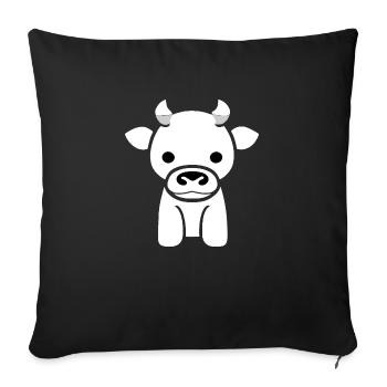 vache mignon animaux de la ferme animaux drôles vaches nouveau 3 - Housse de coussin décorative 45 x 45 cm - noir - Devant