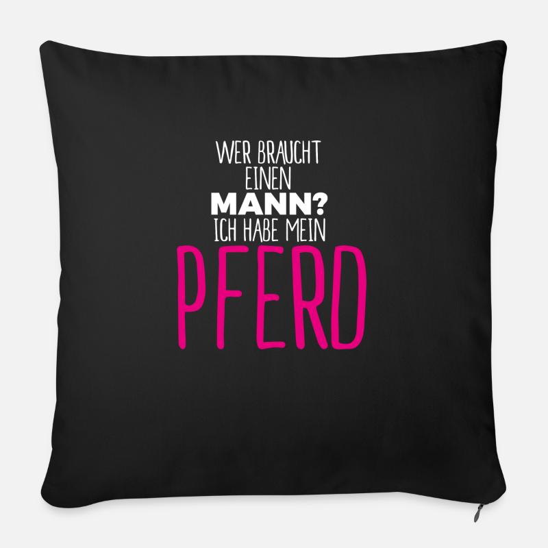 cooler spruch pferde männer geschenk - Sofakissenbezug 45 x 45 cm - Schwarz