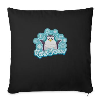 Let is snow! - Sofa pillowcase 17,3'' x 17,3'' (45 x 45 cm) - black - Front