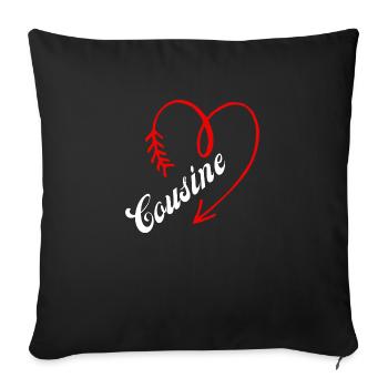 cousine cœur - Housse de coussin décorative 45 x 45 cm - noir - Devant