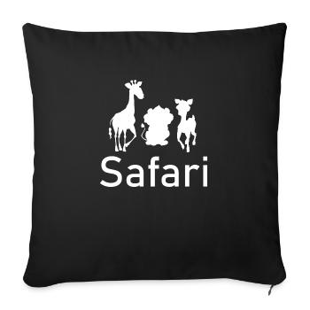 Safari Zoo Animal Safari Zoo - Sofa pillowcase 17,3'' x 17,3'' (45 x 45 cm) - black - Front