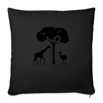 Safari Zoo Animal Safari Zoo - Sofa pillowcase 17,3'' x 17,3'' (45 x 45 cm) - black - Front