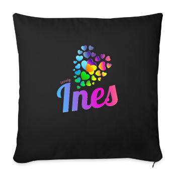 Ine's birthday - Sofa pillowcase 17,3'' x 17,3'' (45 x 45 cm) - black - Front