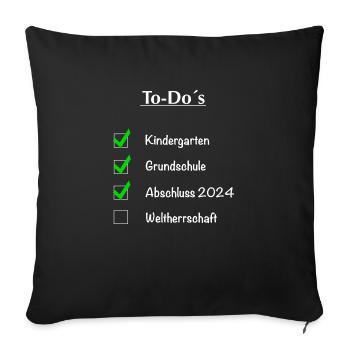 To Do´s Abschlussjahr 2024 Design - Sofakissenbezug 45 x 45 cm - Schwarz - Vorne