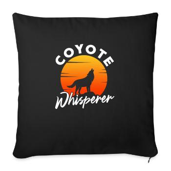 Coyote Whisperer - Coyote Animal Enthusiast Canine - Housse de coussin décorative 45 x 45 cm - noir - Devant