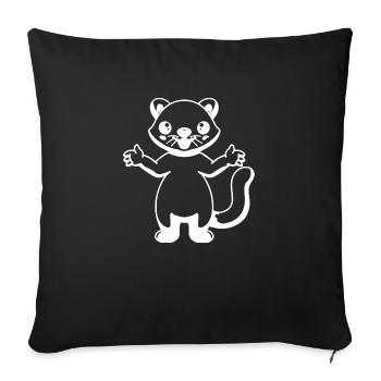 CHIEN CHAT ANIMAL DE COMPAGNIE - Housse de coussin décorative 45 x 45 cm - noir - Devant